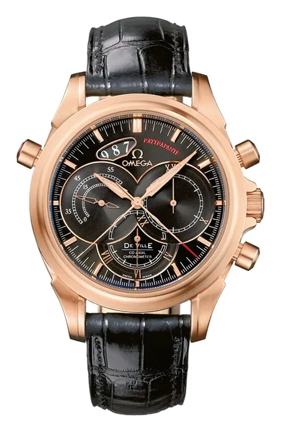 Omega De Ville Co-Axial 41 Chronoscope Rattrapante 4648.50.31, reference 4648.50.31, black dial, rose gold case