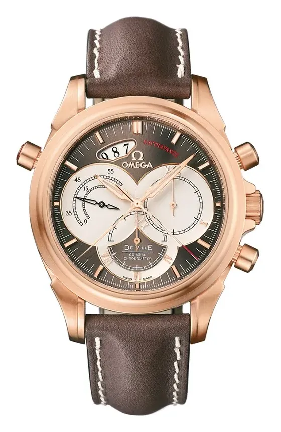 Omega De Ville Co-Axial 41 Chronoscope Rattrapante 4648.60.37, reference 4648.60.37, brown dial, rose gold case