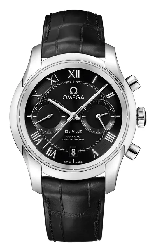Omega De Ville Co-Axial 42 Chronograph 431.13.42.51, reference 431.13.42.51.01.001, black dial, stainless steel case
