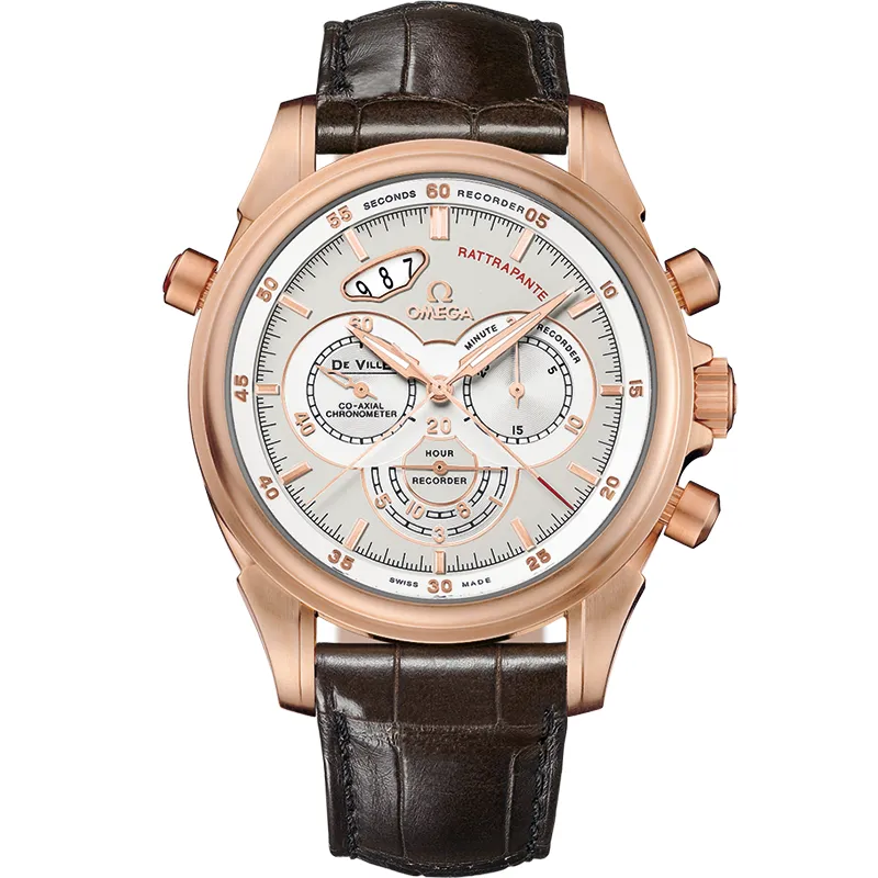 Omega De Ville Co-Axial 44 Chronoscope Rattrapante II 422.53.44.51, reference 422.53.44.51.02.002, silver dial, rose gold case