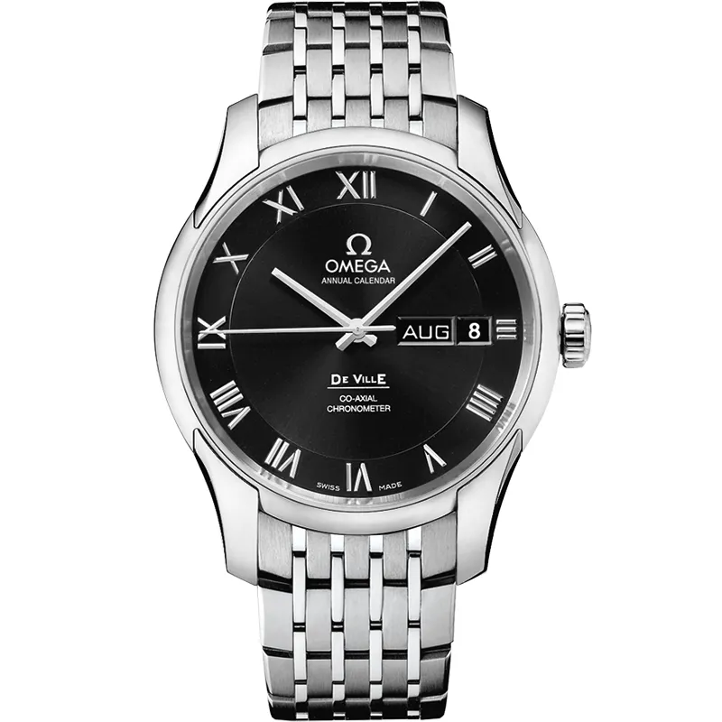 Omega De Ville Co-Axial Annual Calendar 431.10.41.22, reference 431.10.41.22.01.001, black dial, stainless steel case