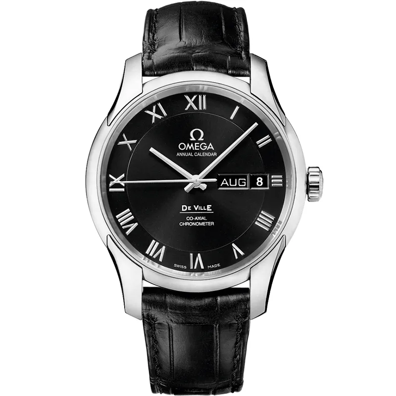 Omega De Ville Co-Axial Annual Calendar 431.13.41.22, reference 431.13.41.22.01.001, black dial, stainless steel case