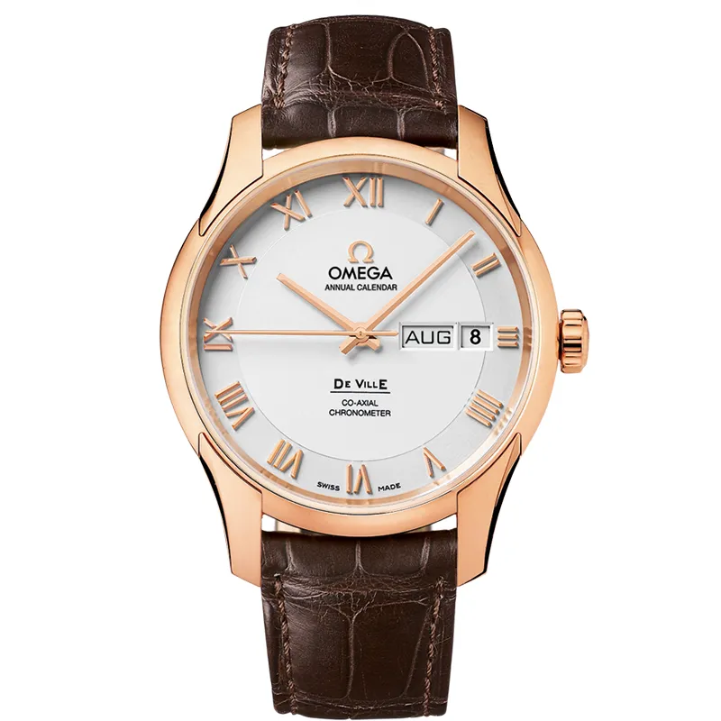 Omega De Ville Co-Axial Annual Calendar 431.53.41.22, reference 431.53.41.22.02.001, silver dial, rose gold case