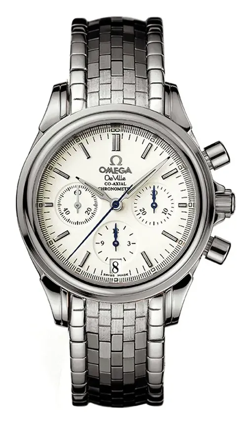 Omega De Ville Co-Axial Chronograph 35, reference 4572.31.00, white dial, stainless steel case