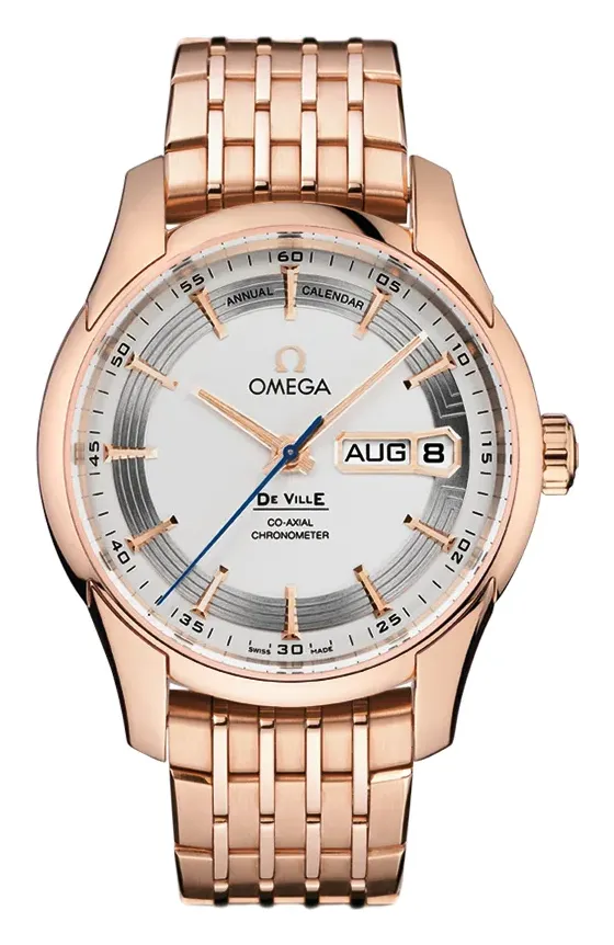 Omega De Ville Hour Vision Co-Axial Annual Calendar 431.60.41.22, reference 431.60.41.22.02.001, silver dial, rose gold case