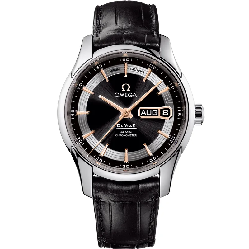 Omega De Ville Hour Vision Co-Axial Annual Calendar 431.63.41.22, reference 431.63.41.22.01.001, black dial, white gold case