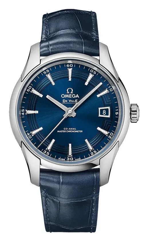 Omega De Ville Hour Vision Master Chronometer 433.33.41.21, reference 433.33.41.21.03.001, blue dial, stainless steel case
