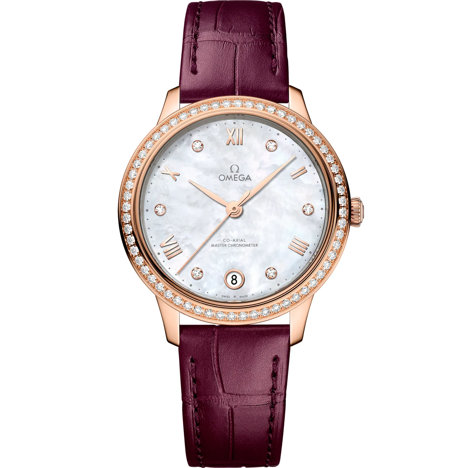 Omega De Ville Master Chronometer 34 Sedna 434.58.34.20, reference 434.58.34.20.55.001, white dial, rose gold case
