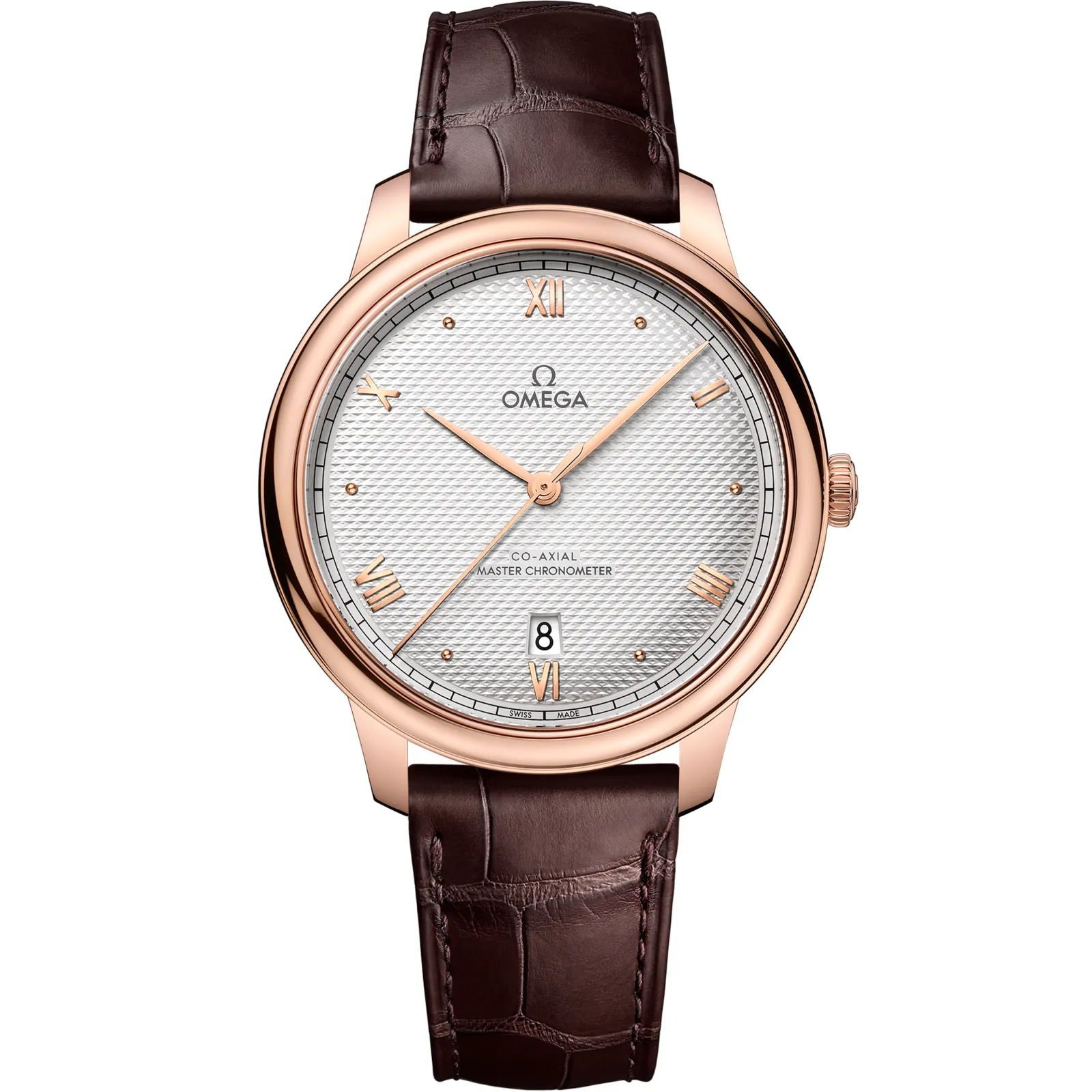 Omega De Ville Master Chronometer 434.53.40.20, reference 434.53.40.20.02.001, silver dial, rose gold case