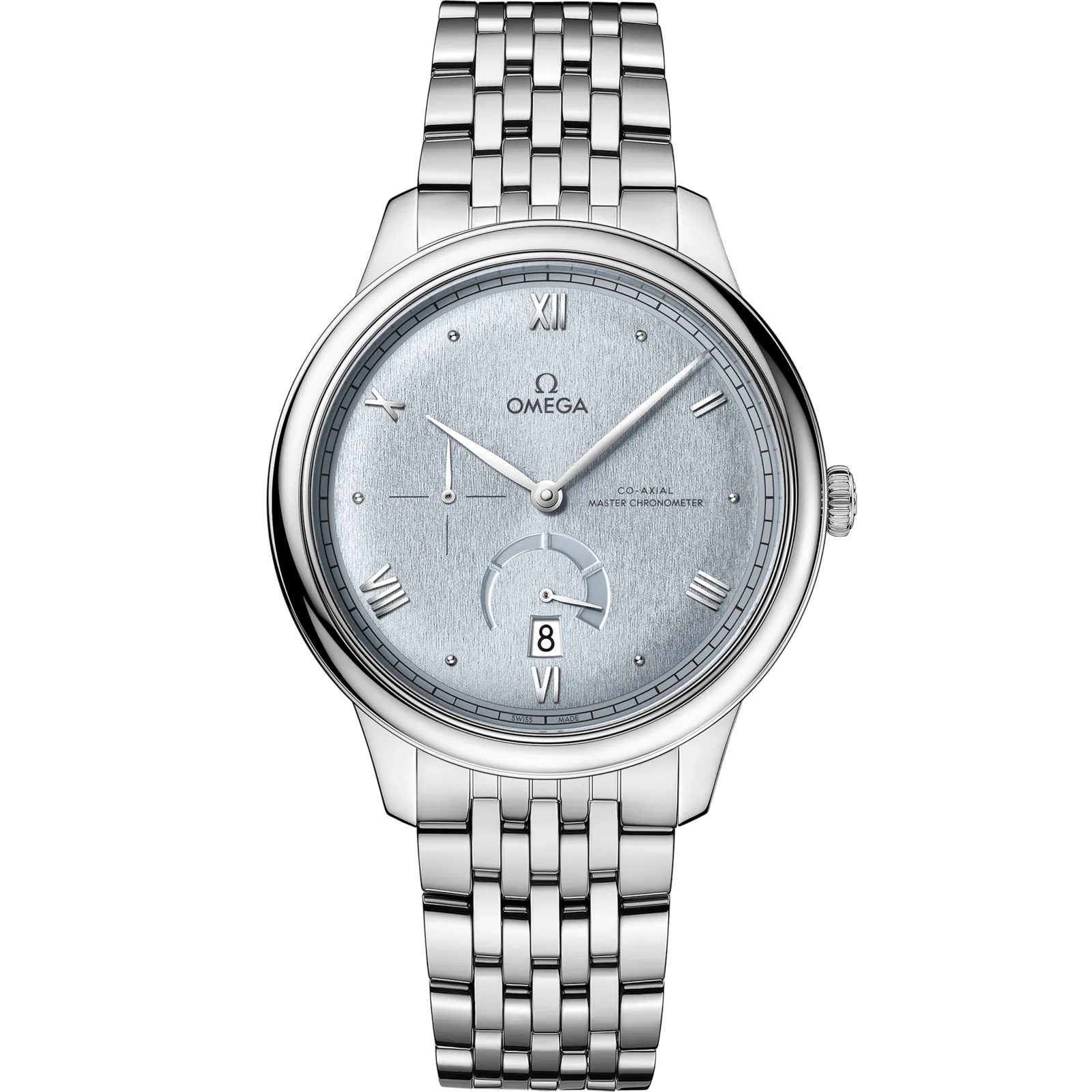 Omega De Ville Power Reserve Master Chronometer 434.10.41.21, reference 434.10.41.21.03.001, blue dial, stainless steel case
