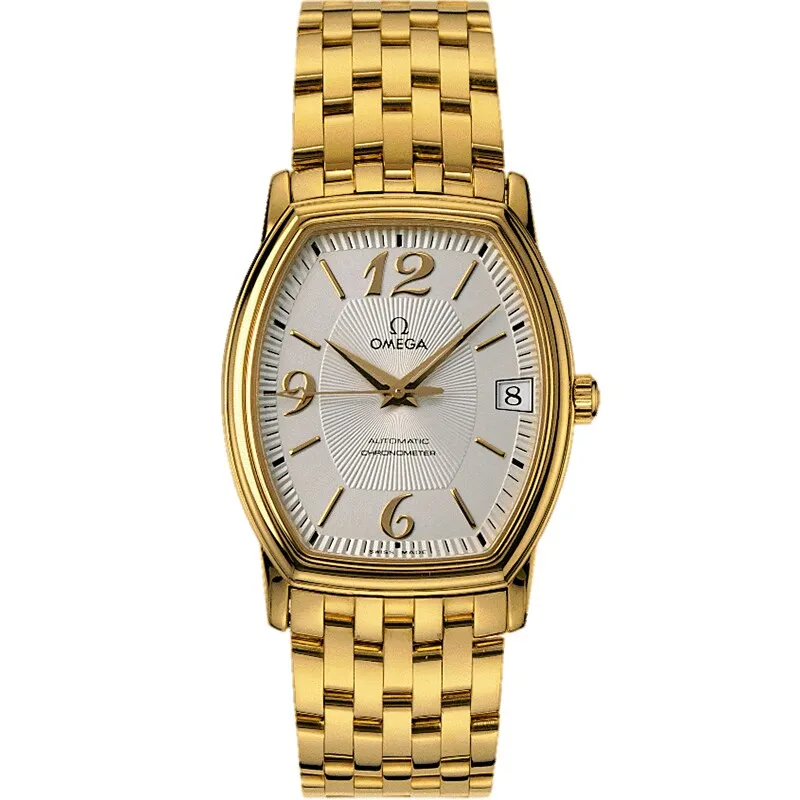 Omega De Ville Prestige Automatic 31.2 Tonneau 4103.31.00, reference 4103.31.00, silver dial, yellow gold case