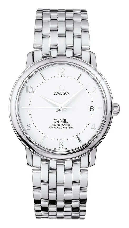 Omega De Ville Prestige Automatic 34.7 4500.30.00, reference 4500.30.00, white dial, stainless steel case