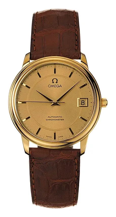 Omega De Ville Prestige Automatic 34.7 4600.11.02, reference 4600.11.02, yellow dial, yellow gold case