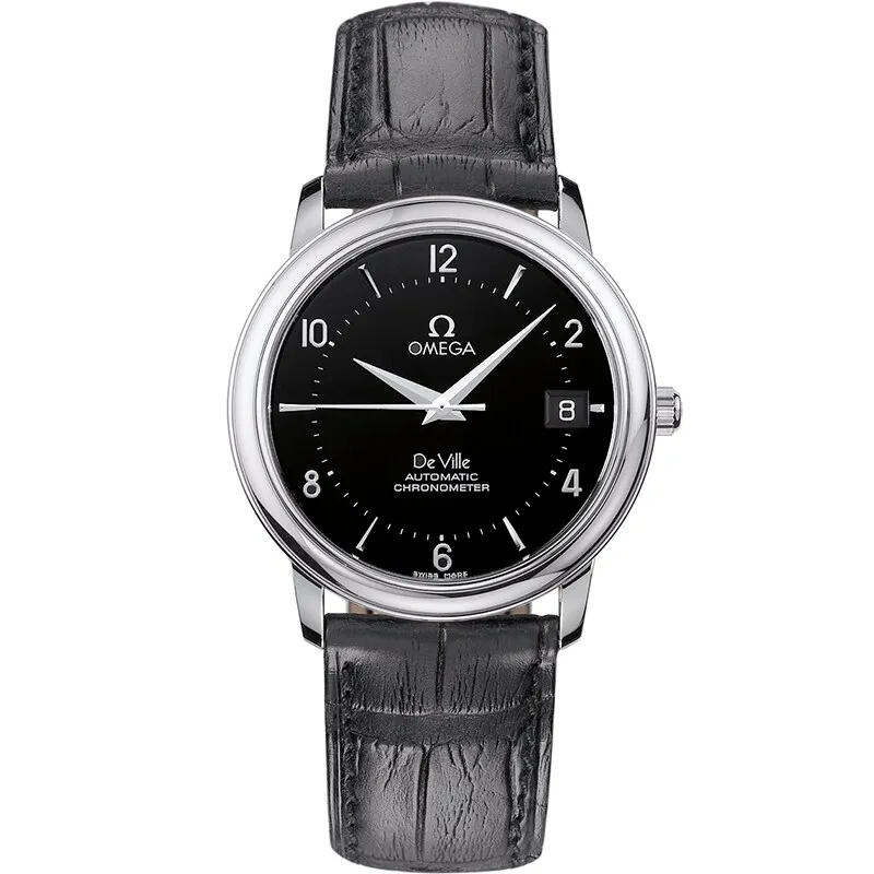 Omega De Ville Prestige Automatic 34.7 4800.50.01, reference 4800.50.01, black dial, stainless steel case