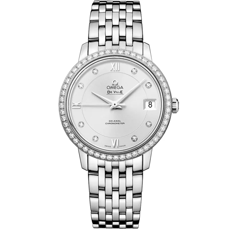 Omega De Ville Prestige Co-Axial 32.7 424.15.33.20, reference 424.15.33.20.52.001, silver dial, stainless steel case