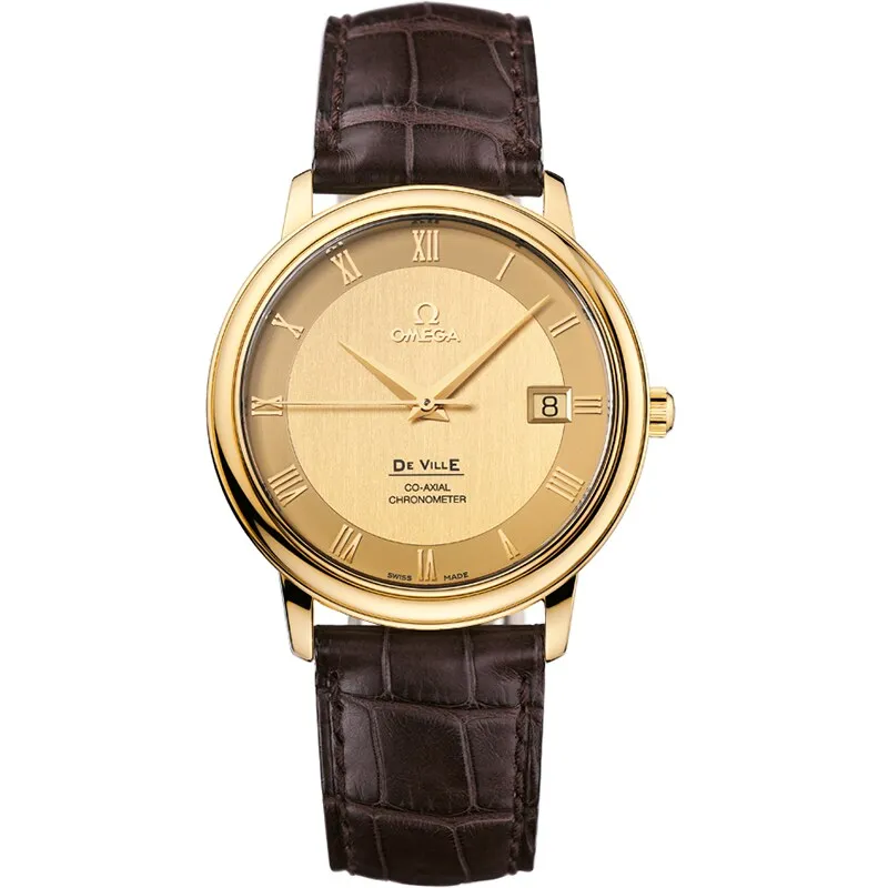 Omega De Ville Prestige Co-Axial 36.5 4617.11.02, reference 4617.11.02, yellow dial, yellow gold case