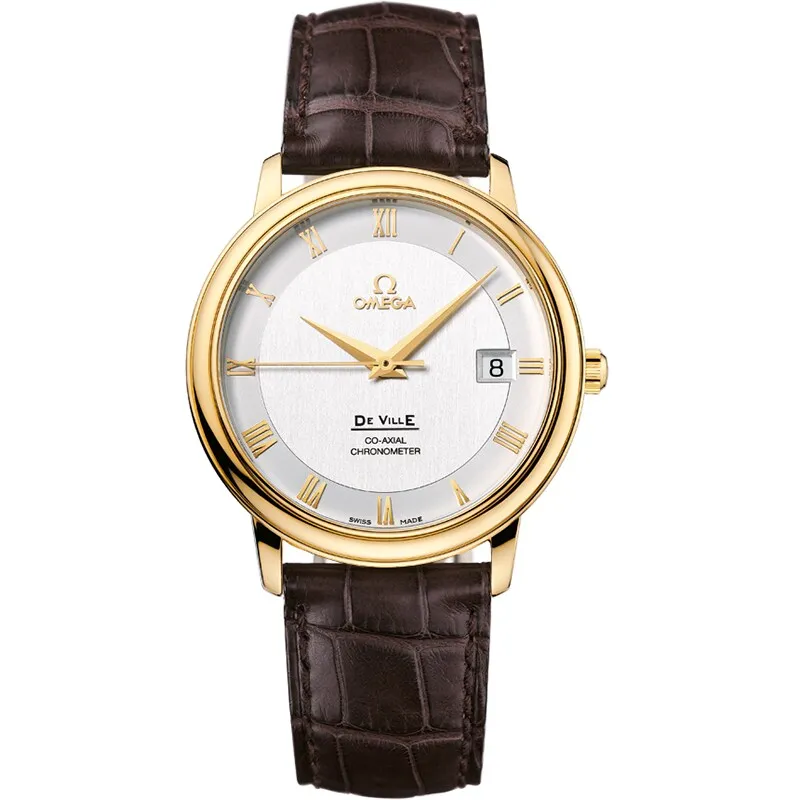 Omega De Ville Prestige Co-Axial 36.5 4617.31.02, reference 4617.31.02, silver dial, yellow gold case