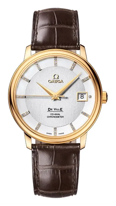 Omega De Ville Prestige Co-Axial 36.5 4617.35.02, reference 4617.35.02, silver dial, yellow gold case