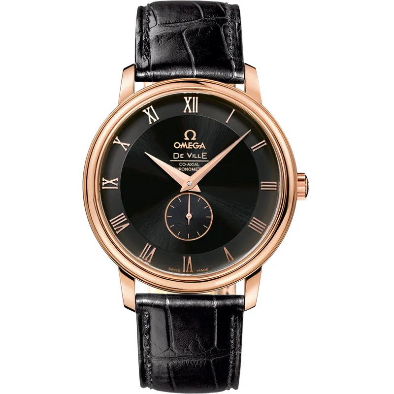 Omega De Ville Prestige Co-Axial 39 Small Seconds 4614.50.01, reference 4614.50.01, black dial, rose gold case