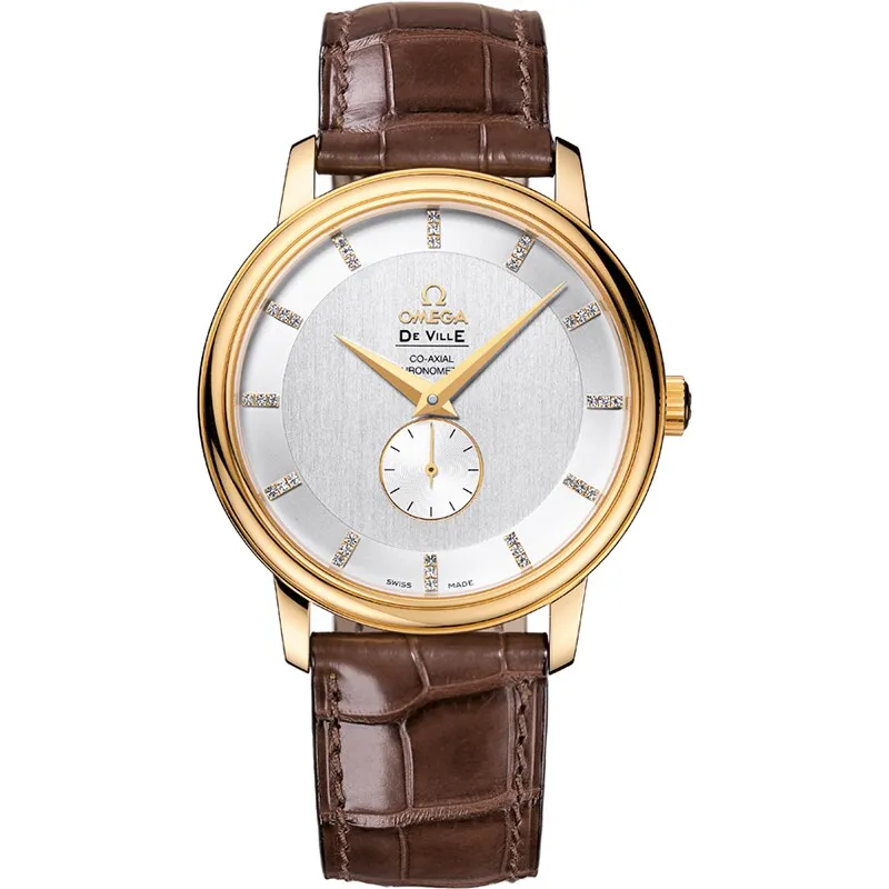 Omega De Ville Prestige Co-Axial 39 Small Seconds Yelllow, reference 4613.35.02, silver dial, yellow gold case