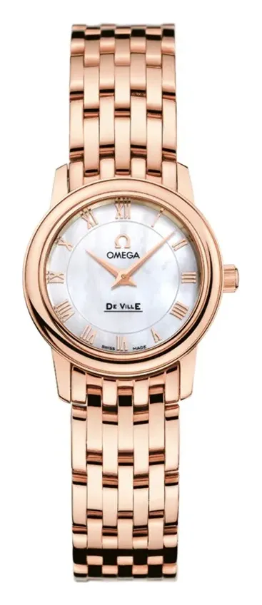 Omega De Ville Prestige Quartz 22 4116.70.00, reference 4116.70.00, white dial, rose gold case
