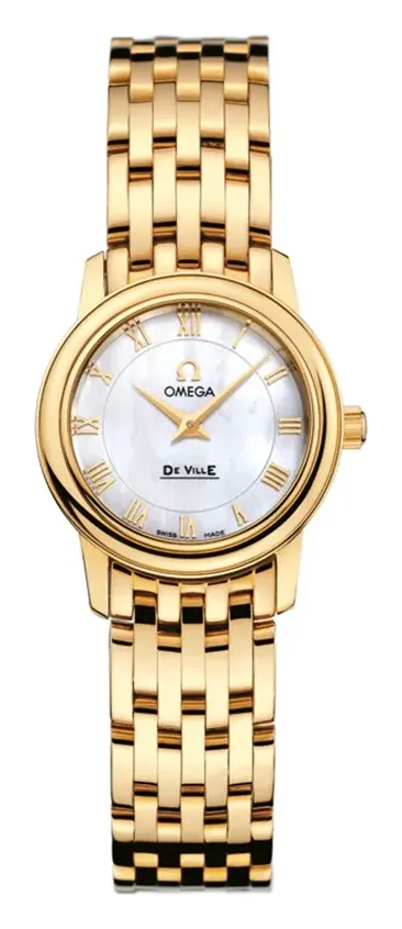 Omega De Ville Prestige Quartz 22 4170.71.00, reference 4170.71.00, white dial, yellow gold case