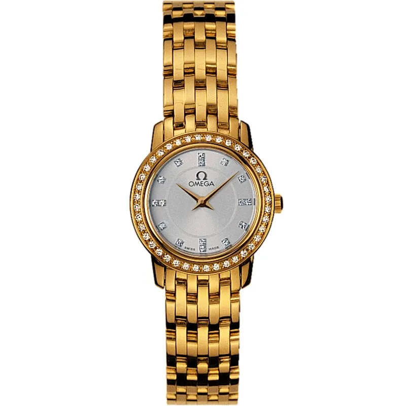Omega De Ville Prestige Quartz 22 4175.35.00, reference 4175.35.00, silver dial, yellow gold case
