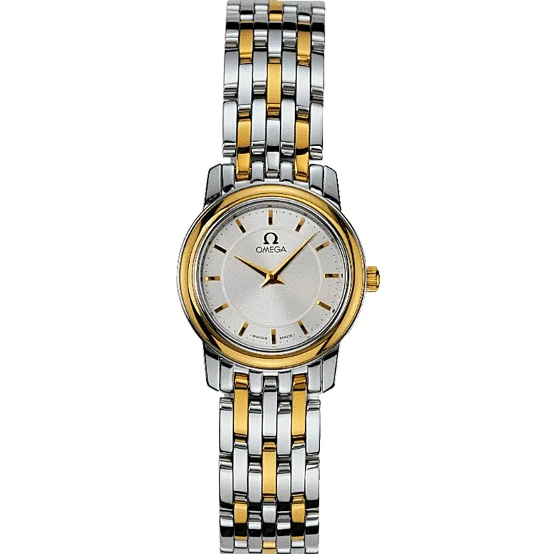 Omega De Ville Prestige Quartz 22 4370.31.00, reference 4370.31.00, silver dial, stainless steel and yellow gold case