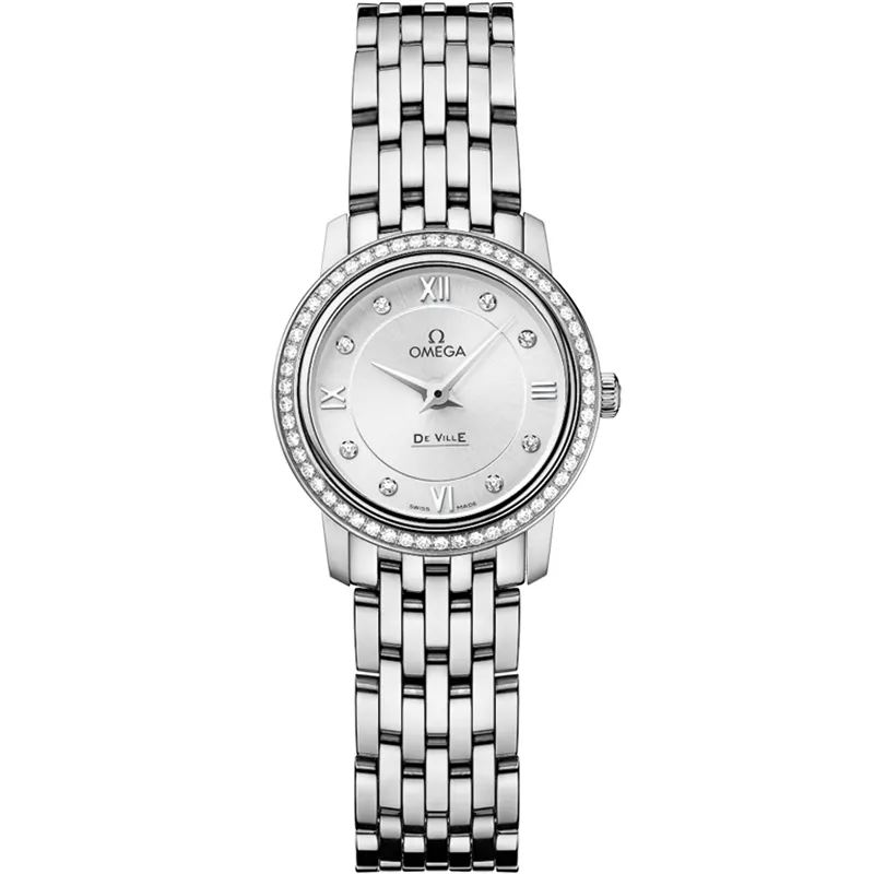 Omega De Ville Prestige Quartz 24.4 424.15.24.60, reference 424.15.24.60.52.001, silver dial, stainless steel case