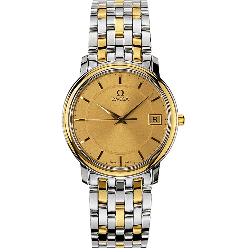 Omega De Ville Prestige Quartz 34.4 4310.11.00, reference 4310.11.00, yellow dial, stainless steel and yellow gold case