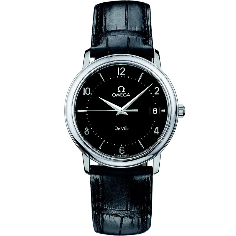Omega De Ville Prestige Quartz 34.4 4810.50.01, reference 4810.50.01, black dial, stainless steel case