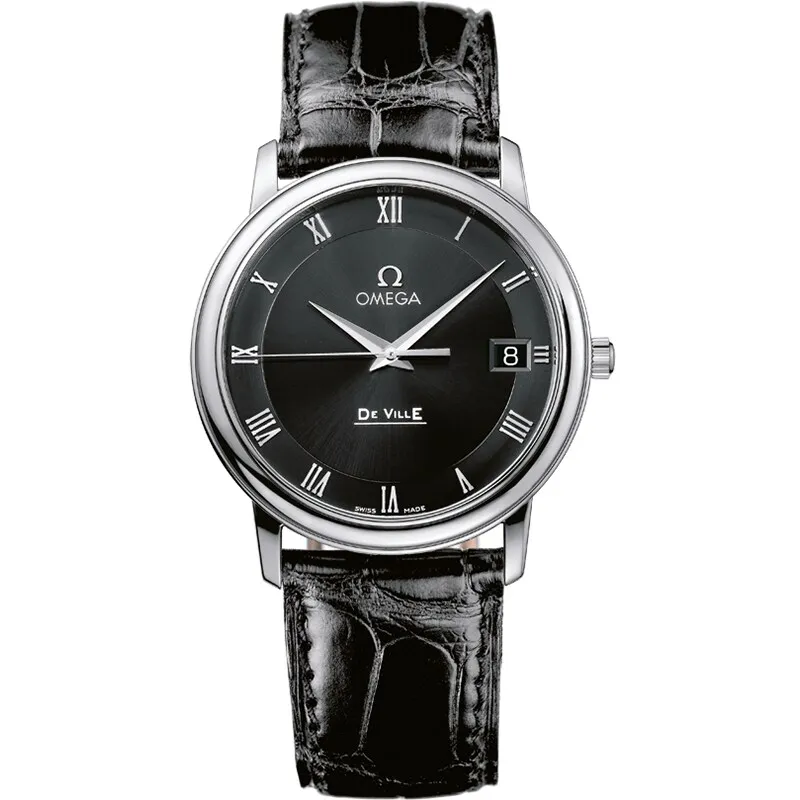 Omega De Ville Prestige Quartz 34.4 4810.52.01, reference 4810.52.01, black dial, stainless steel case