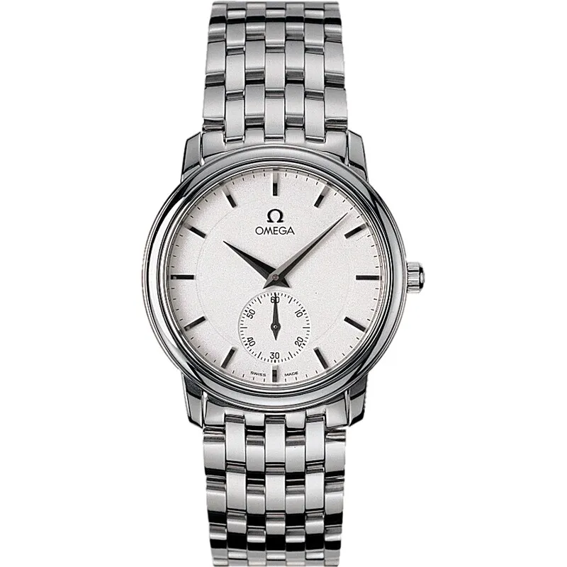Omega De Ville Prestige Small Seconds 34.4, reference 4520.21.00, white dial, stainless steel case