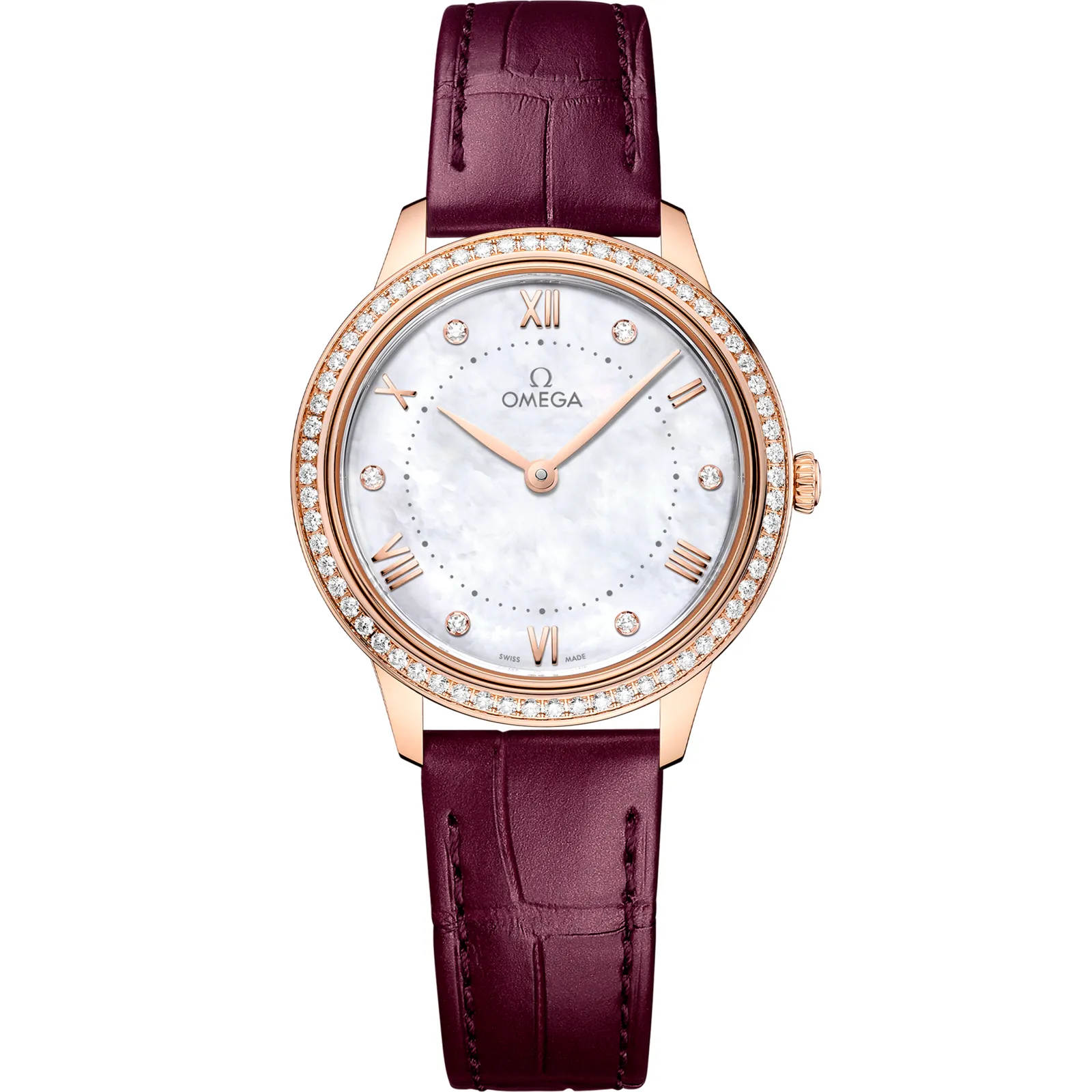 Omega De Ville Quartz 30 Sedna, reference 434.58.30.60.55.001, white dial, rose gold case
