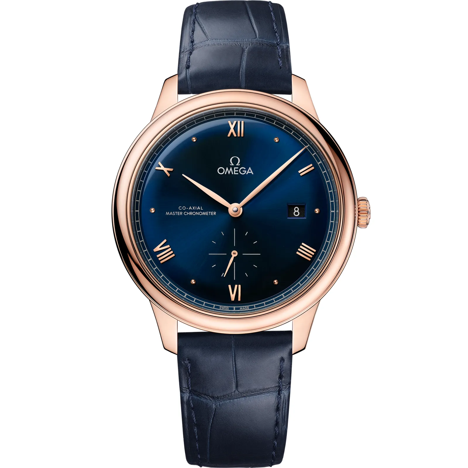Omega De Ville Small Seconds Master Chronometer 434.53.41.20, reference 434.53.41.20.03.001, blue dial, rose gold case