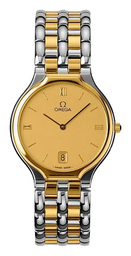 Omega De Ville Symbol 32, reference 4230.13.00, yellow dial, stainless steel and yellow gold case