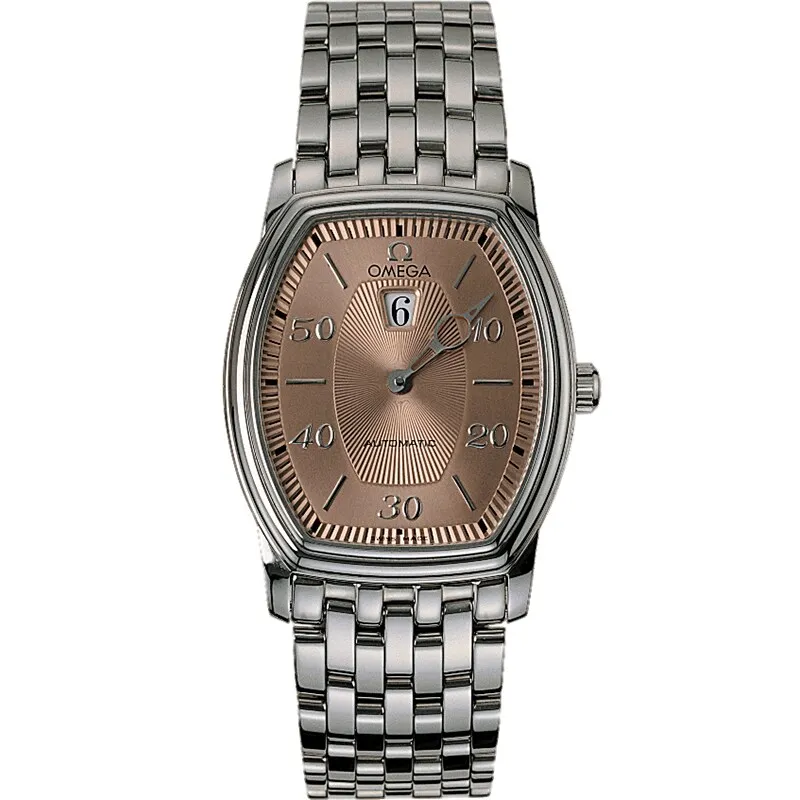 Omega De Ville Tonneau Automatic Jump Hour 4553.61.00, reference 4553.61.00, brown dial, stainless steel case