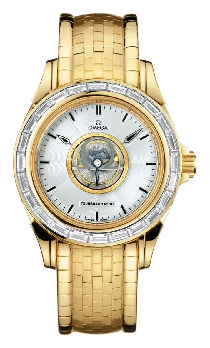 Omega De Ville Tourbillon 5114.30.00, reference 5114.30.00, silver dial, yellow gold case