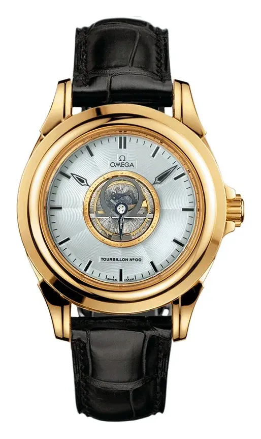Omega De Ville Tourbillon 5913.30.32, reference 5913.30.32, silver dial, yellow gold case