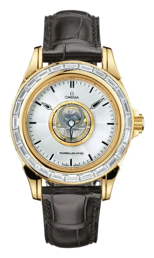 Omega De Ville Tourbillon 5914.30.32, reference 5914.30.32, silver dial, yellow gold case