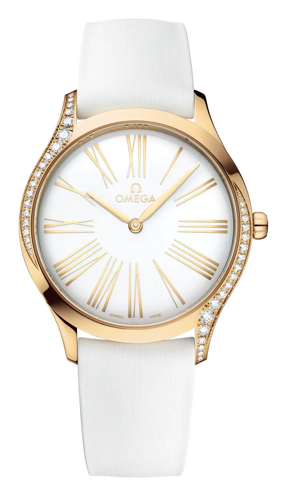 Omega De Ville Trésor 36 428.57.36.60, reference 428.57.36.60.04.001, white dial, yellow gold case