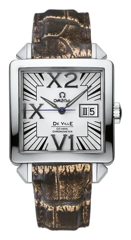 Omega De Ville X2 Co-Axial 35 Big Date 7711.30.39, reference 7711.30.39, white dial, white gold case