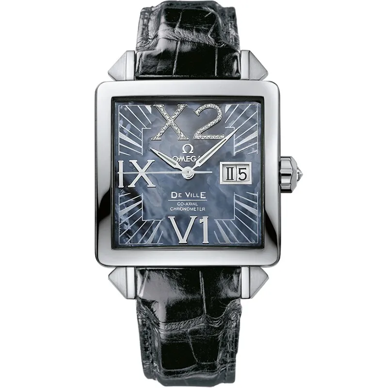 Omega De Ville X2 Co-Axial 35 Big Date 7718.72.31, reference 7718.72.31, blue dial, white gold case