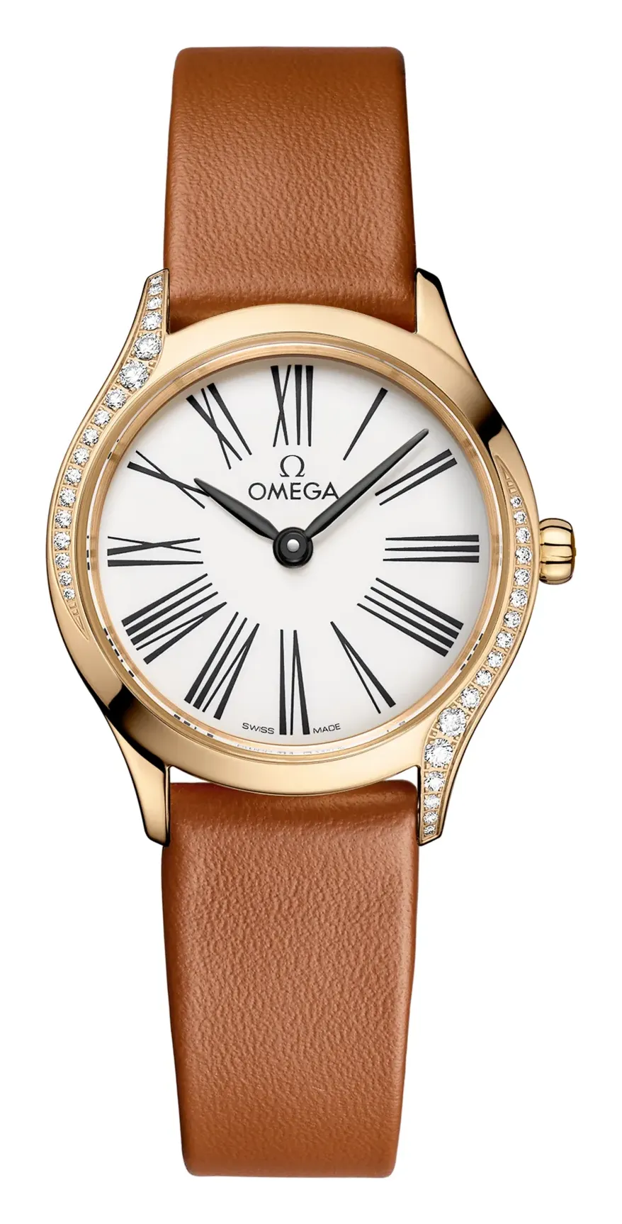 Omega Mini Trésor Quartz 26 Moonshine 428.57.26.60, reference 428.57.26.60.04.004, white dial, yellow gold case