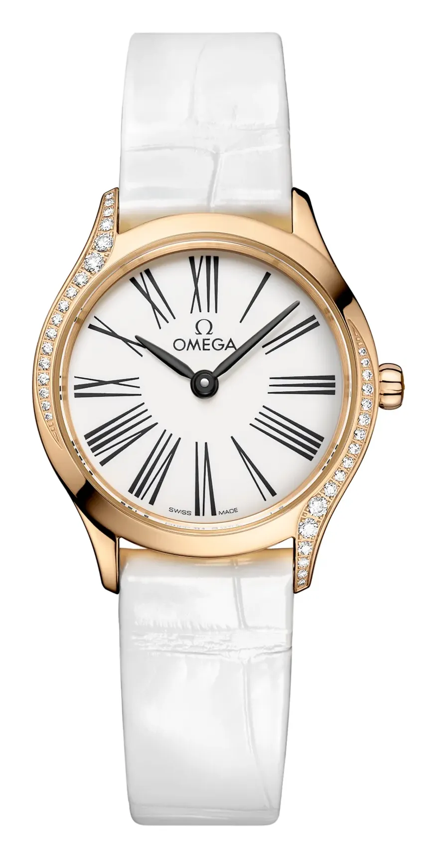 Omega Mini Trésor Quartz 26 Moonshine 428.58.26.60, reference 428.58.26.60.04.001, white dial, yellow gold case