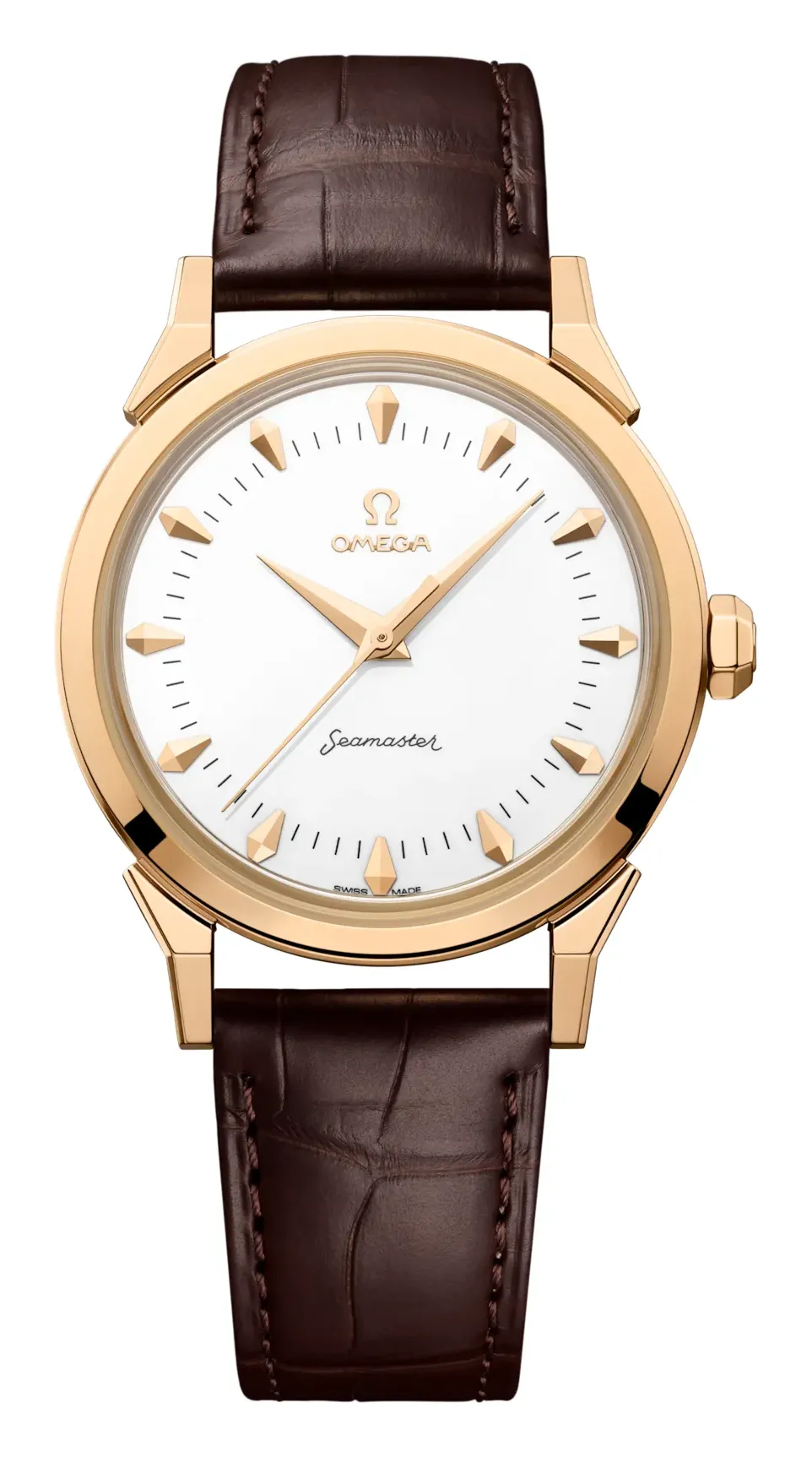 Omega Museum Collection Seamaster Milano Cortina 2026 Winter Olympics, reference 522.53.37.20.04.001, white dial, yellow gold case