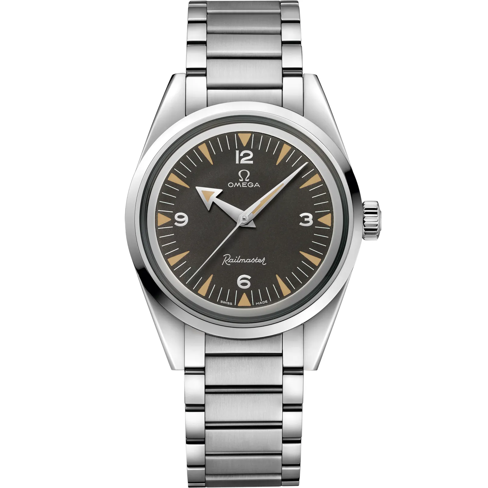 Omega Railmaster Omega Co-Axial Master Chronometer 38 220.10.38.20, reference 220.10.38.20.01.002, black dial, stainless steel case