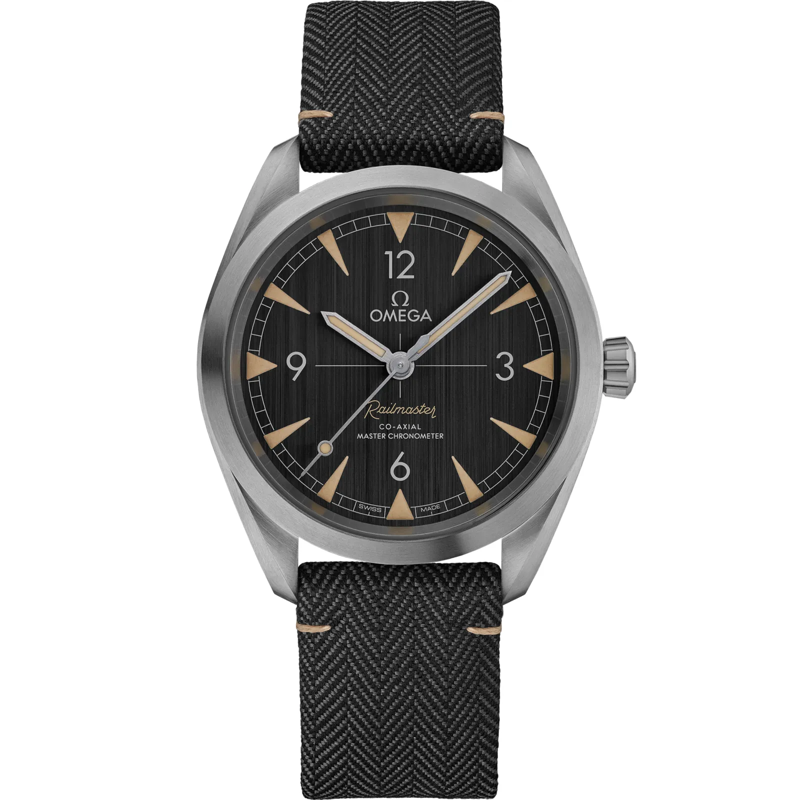 Omega Railmaster Omega Co-Axial Master Chronometer 40 220.12.40.20, reference 220.12.40.20.01.001, black dial, stainless steel case