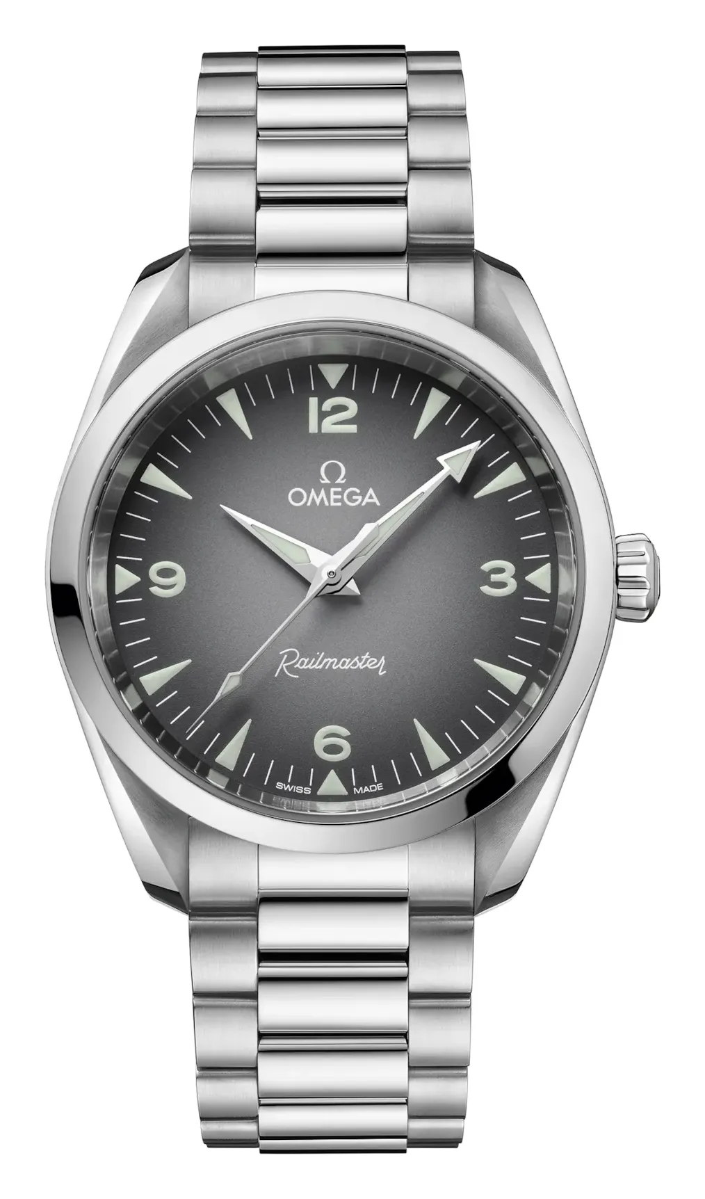 Omega Railmaster Omega Co-Axial Master Chronometer 38 235.10.38.20, reference 235.10.38.20.06.001, grey dial, stainless steel case