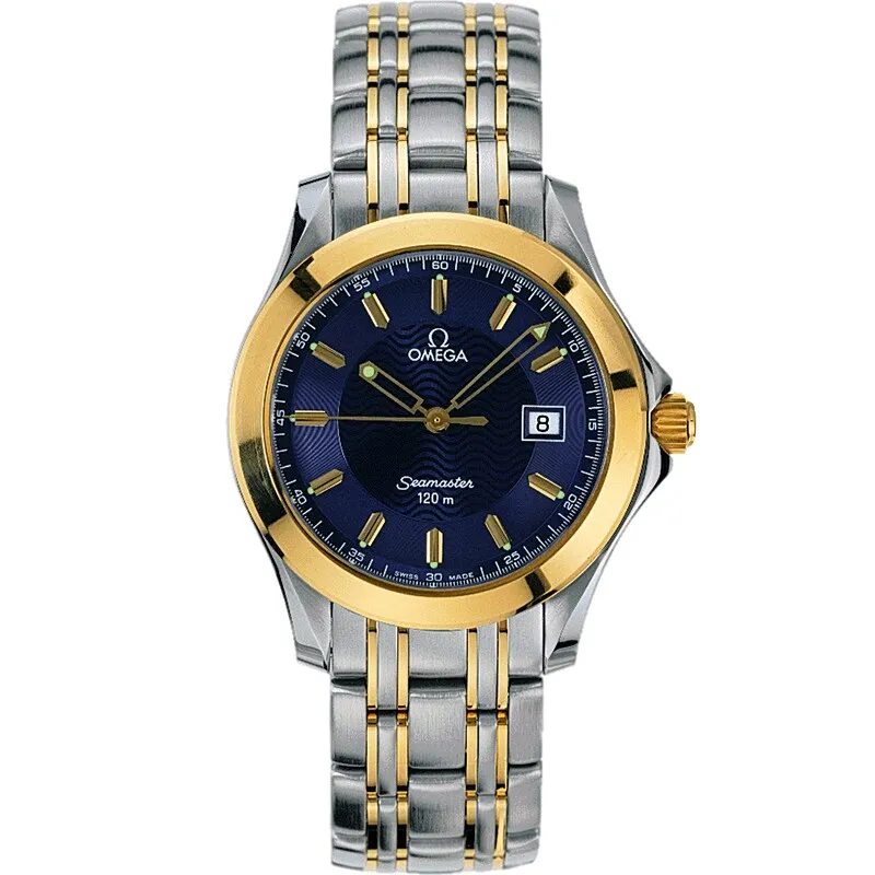 Omega Seamaster 120M Quartz 34.8 Stainless, reference 2311.81.00, blue dial, stainless steel and yellow gold case